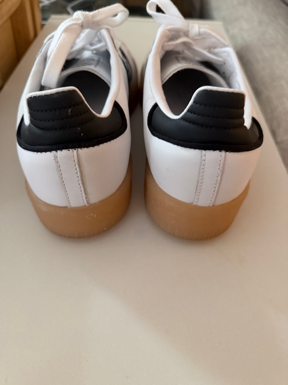 adidas Samba White Black with Gum Sole - Picture 6 of 7